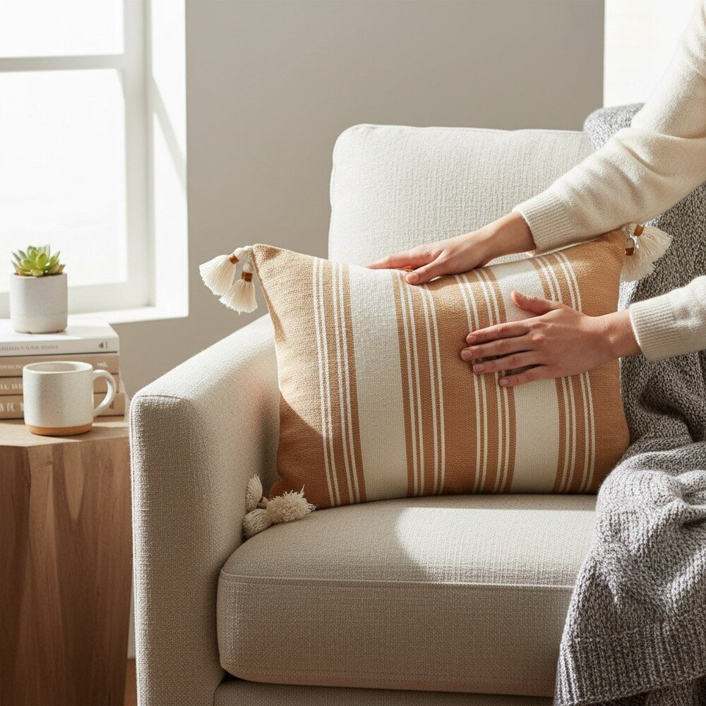 Indian pillow with tassels